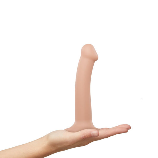 Bendable dual-density strap-on dildo