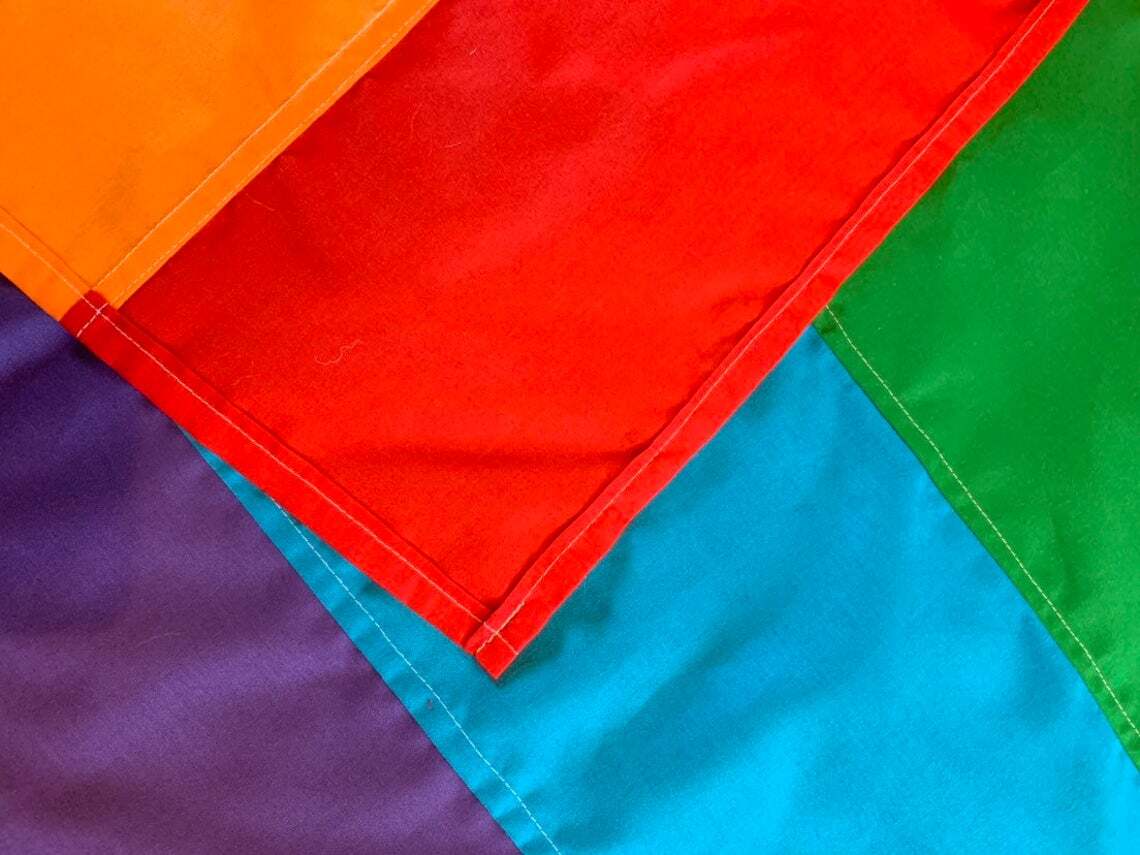 Hand-sewn Rainbow Pride flag