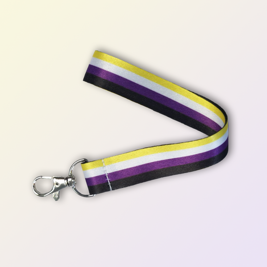 Non-Binary Pride wristlet keychain