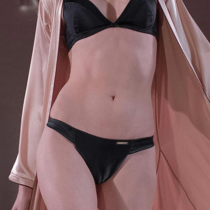 Cute Satin Thong - tucking thong