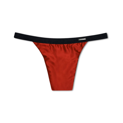 Divine Satin Thong - Tucking Thong - Thorn Red