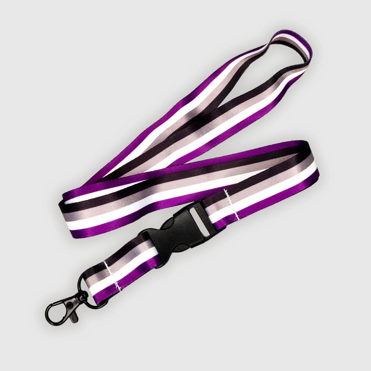 Asexual Pride key chain with clip