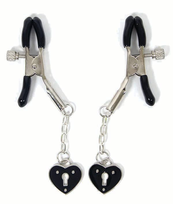 "Sexy AF" nipple clamps with heart decorations