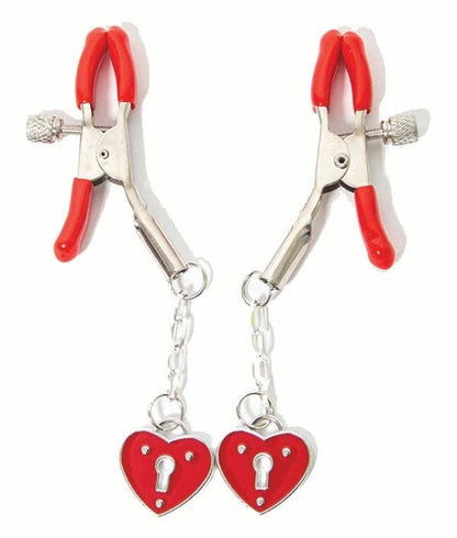 "Sexy AF" nipple clamps with heart decorations