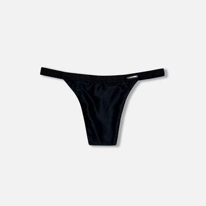 Divine Satin Thong - Tucking Thong - Boldly Black