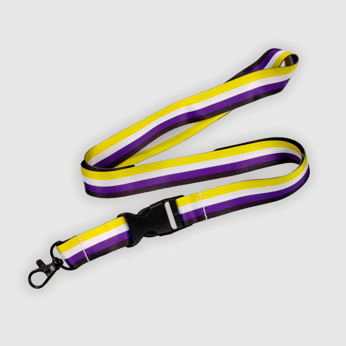 Non-Binary Pride key chain with clip