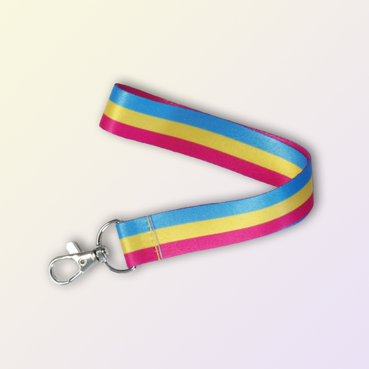 Pansexual Pride wristlet keychain