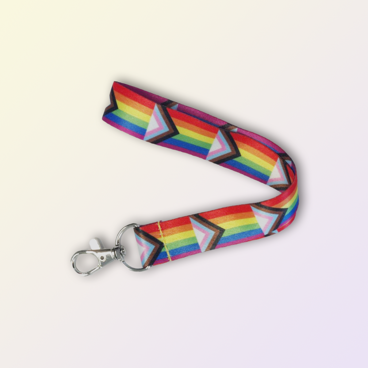 Progress Pride wristlet key chain