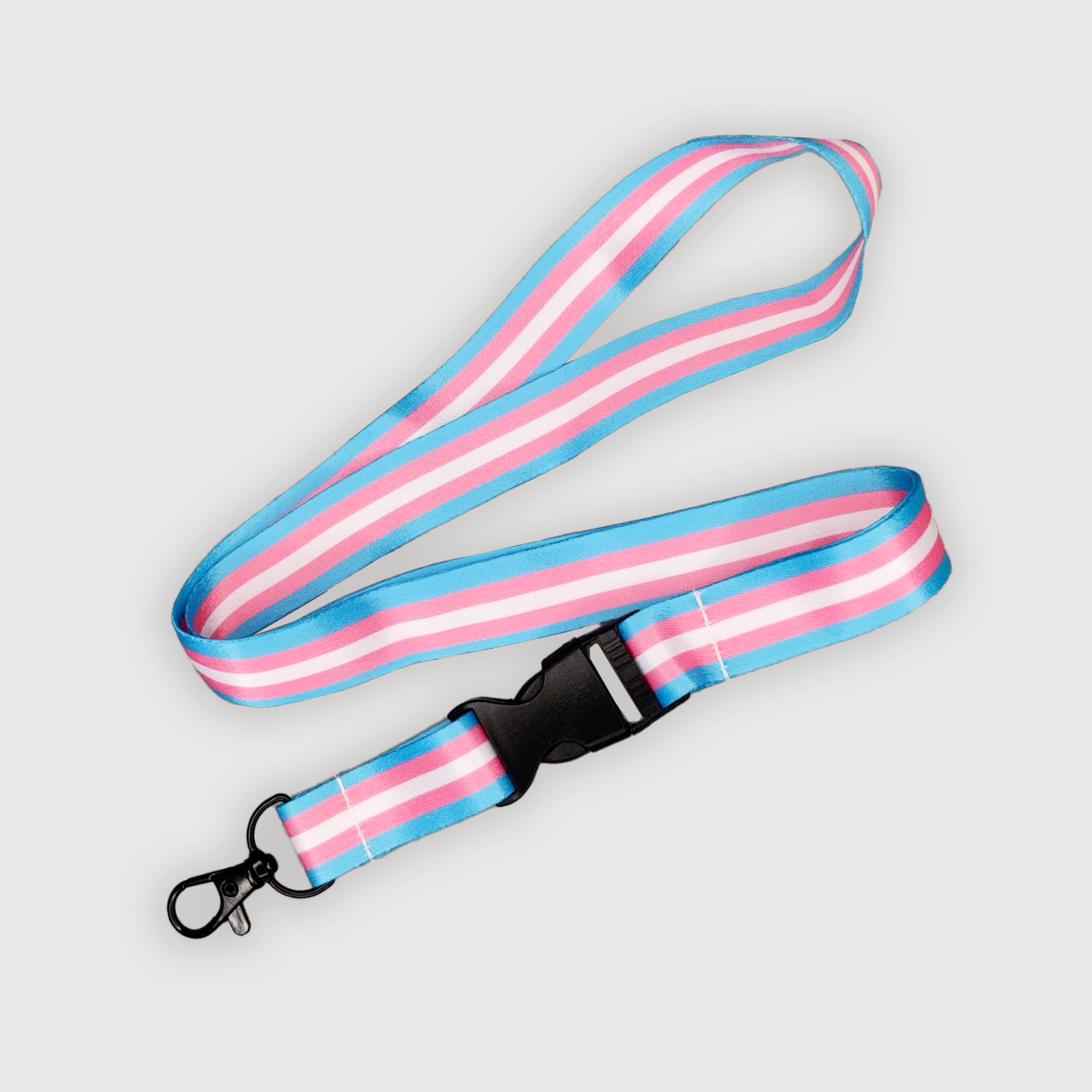 Trans Pride key lanyard with clip