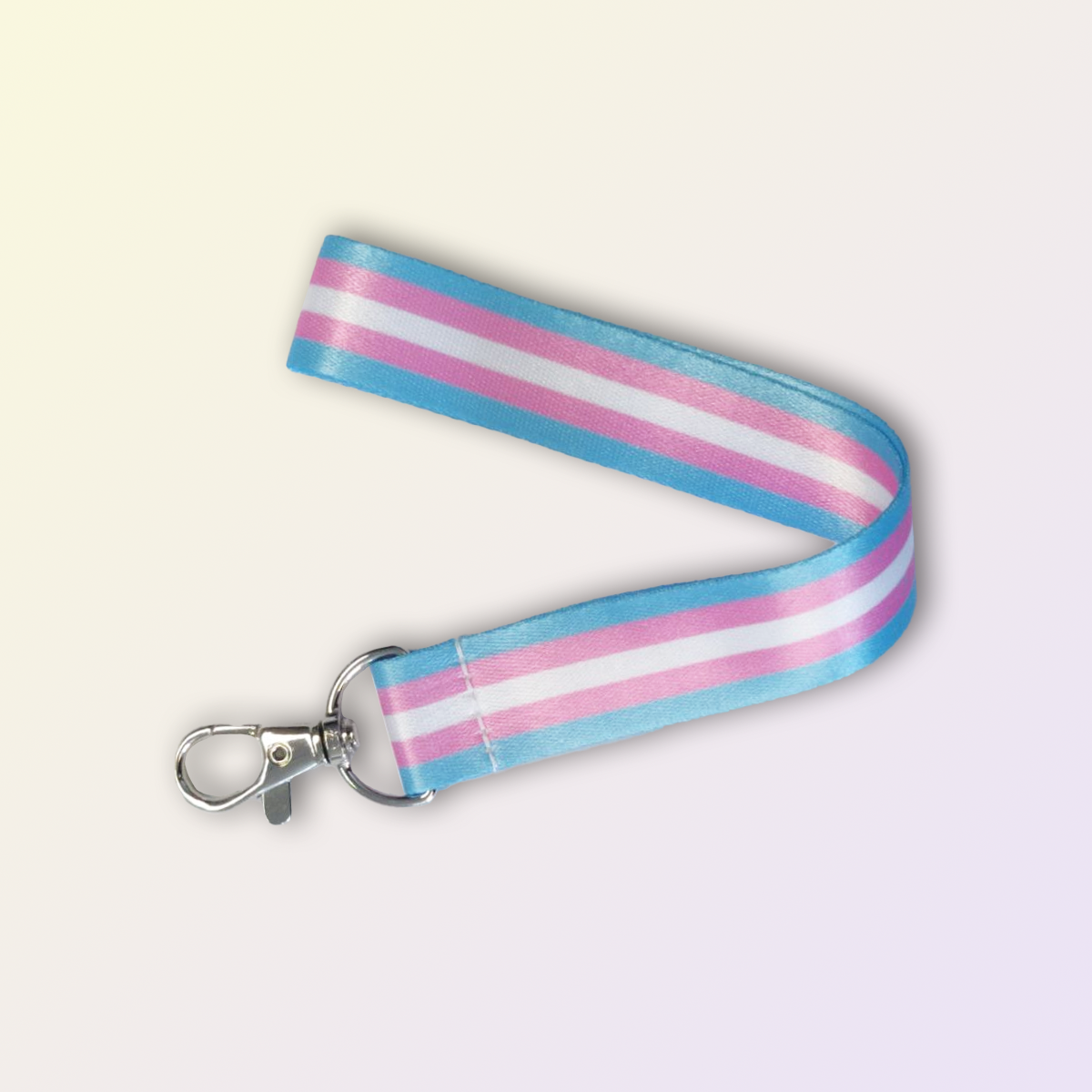 Trans Pride wristlet keychain