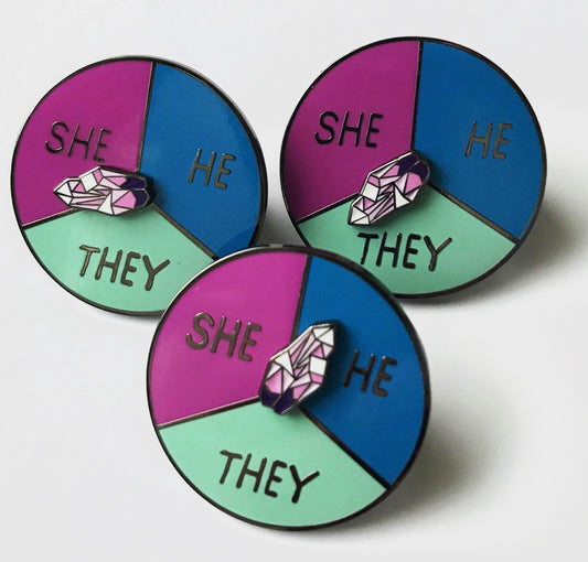 Pronoun brooch